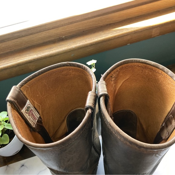 Chippewa Pull On Brown Leather Boots Size 8EE Men Cowboy Work - Picture 6 of 9